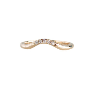 5-stone Diamond Wave Band front view