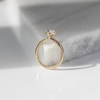 Around The World - Fancy White Oval Diamond Ring - ready to ship - Yuliya Chorna Jewellery