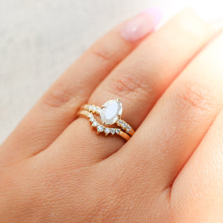 Around The World - Fancy White Oval Diamond Ring - ready to ship - Yuliya Chorna Jewellery