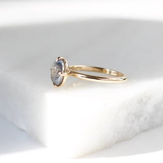 Around The World - Salt & Pepper Oval Diamond Ring - ready to ship - Yuliya Chorna Jewellery