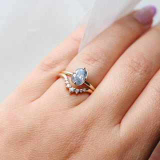 Around The World - Salt & Pepper Oval Diamond Ring - ready to ship - Yuliya Chorna Jewellery