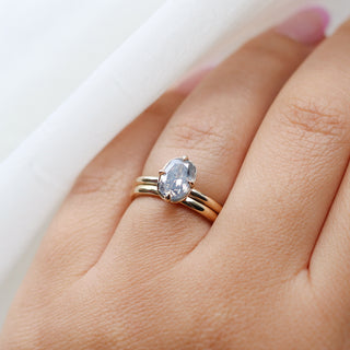 Around The World - Salt & Pepper Oval Diamond Ring - ready to ship - Yuliya Chorna Jewellery