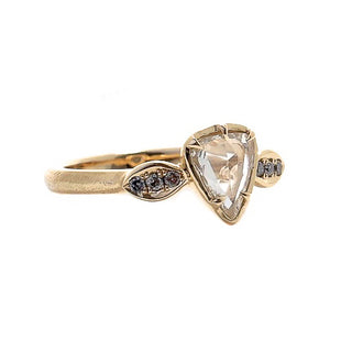 Athena Pear Rose Cut Diamond Ring - Yuliya Chorna Jewellery