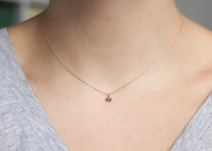 Baguette Diamond Necklace being worn
