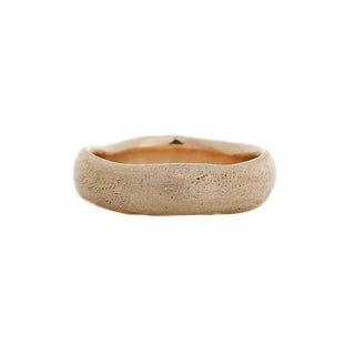 Textured Wide Band in Yellow Gold front view