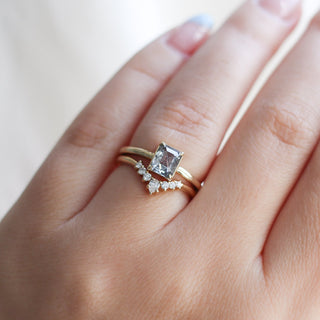 Bia Salt & Pepper Diamond Solitaire Ring - ready to ship - Yuliya Chorna Jewellery
