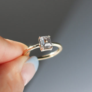 Bia Salt & Pepper Diamond Solitaire Ring - ready to ship - Yuliya Chorna Jewellery