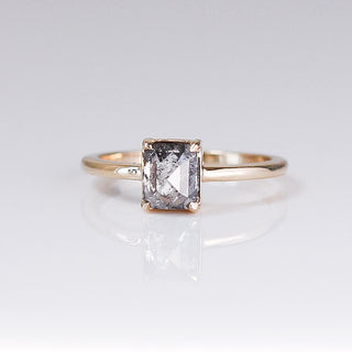 Bia Salt & Pepper Diamond Solitaire Ring - ready to ship - Yuliya Chorna Jewellery