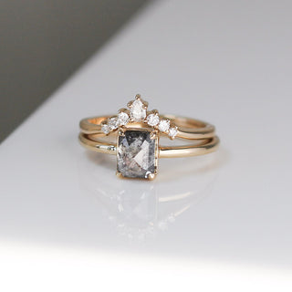 Bia Salt & Pepper Diamond Solitaire Ring - ready to ship - Yuliya Chorna Jewellery