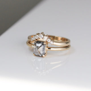 Bia Salt & Pepper Diamond Solitaire Ring - ready to ship - Yuliya Chorna Jewellery