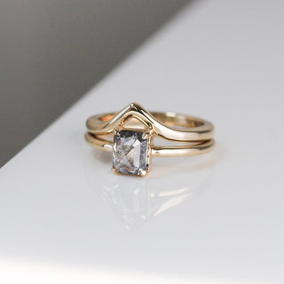 Bia Salt & Pepper Diamond Solitaire Ring - ready to ship - Yuliya Chorna Jewellery