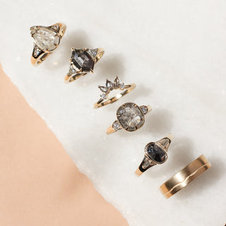 2.03ct Hexagon Black Diamond Ring - ready to ship - Yuliya Chorna Jewellery