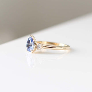 Blue Lagoon Pear Sapphire Ring - ready to ship - Yuliya Chorna Jewellery