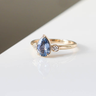 1.21ct Blue Lagoon Pear Sapphire Ring - Yuliya Chorna Jewellery