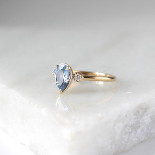 1.21ct Blue Lagoon Pear Sapphire Ring - Yuliya Chorna Jewellery