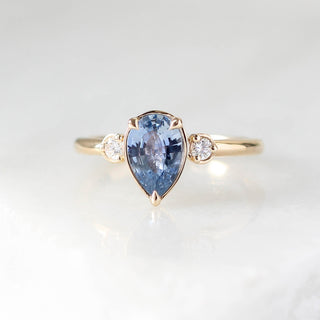 1.21ct Blue Lagoon Pear Sapphire Ring - Yuliya Chorna Jewellery