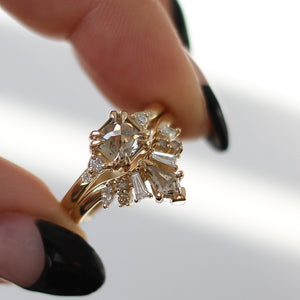 1.68ct Champagne Diamond Crown Wedding Set In Yellow Gold - Ready To Ship - Yuliya Chorna Jewellery