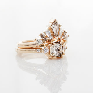 1.68ct Champagne Diamond Crown Wedding Set In Yellow Gold - Ready To Ship - Yuliya Chorna Jewellery