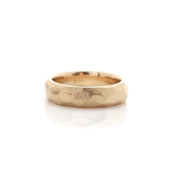Faceted Wide Band in Yellow Gold - Ready To Ship - Yuliya Chorna Jewellery