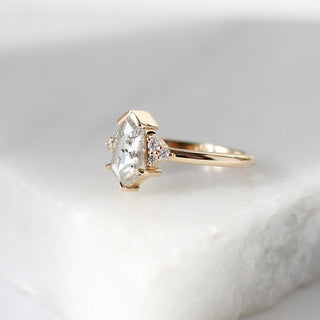 Glacier Icy Salt & Pepper Diamond Ring - ready to ship - Yuliya Chorna Jewellery