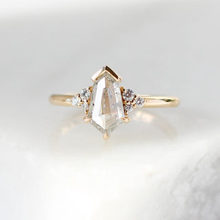 Glacier Icy Salt & Pepper Diamond Ring - ready to ship - Yuliya Chorna Jewellery