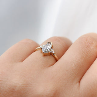 Glacier Icy Salt & Pepper Diamond Ring - ready to ship - Yuliya Chorna Jewellery