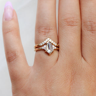 Glacier Icy Salt & Pepper Diamond Ring - ready to ship - Yuliya Chorna Jewellery