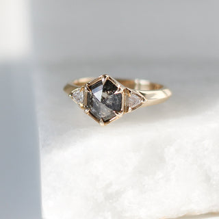 1.05ct Hexagon Diamond Ring In Yellow Gold - Ready To Ship - Yuliya Chorna Jewellery