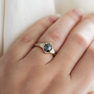 1.05ct Hexagon Diamond Ring In Yellow Gold - Ready To Ship - Yuliya Chorna Jewellery