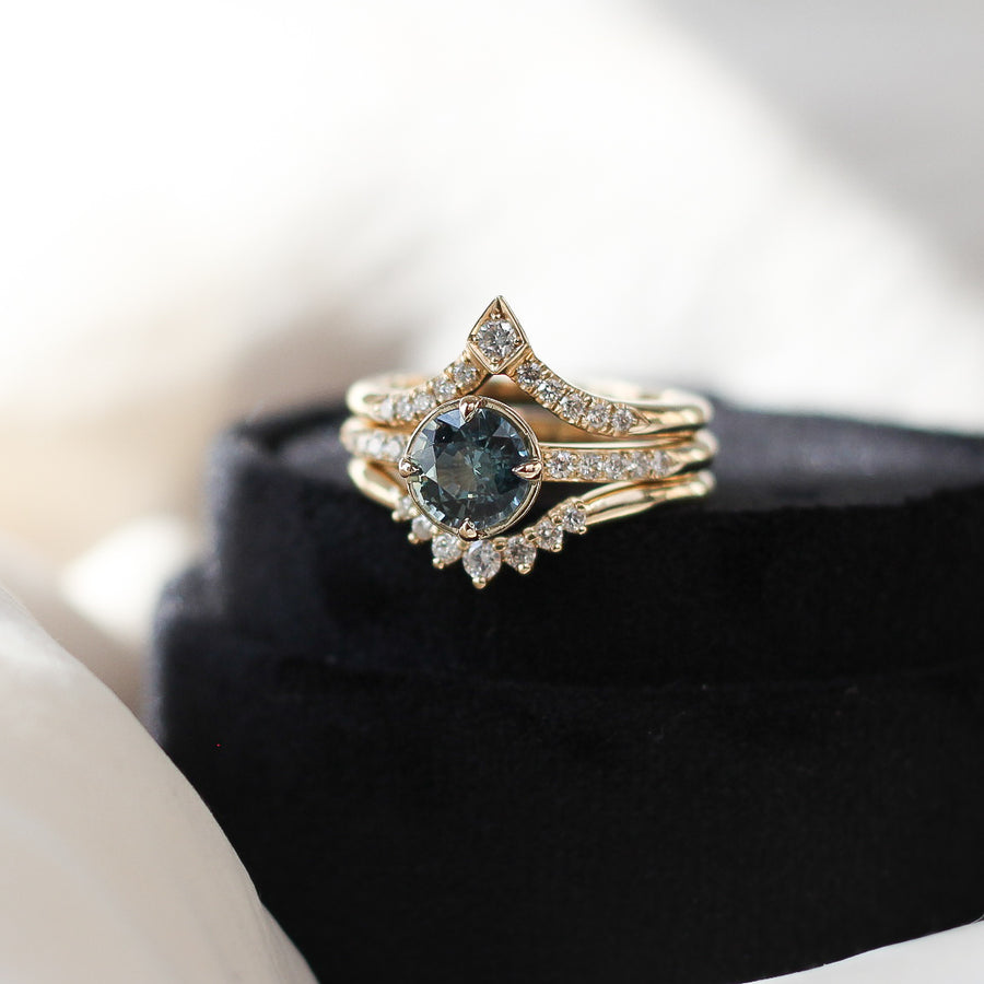 1.27ct Around The World Sapphire Ring In Yellow Gold - Ready To Ship - Yuliya Chorna Jewellery