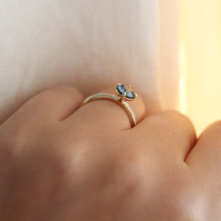 1.27ct Around The World Sapphire Ring In Yellow Gold - Ready To Ship - Yuliya Chorna Jewellery