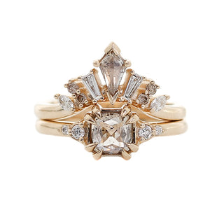 1.68ct Champagne Diamond Crown Wedding Set In Yellow Gold - Ready To Ship - Yuliya Chorna Jewellery