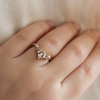 1.68ct Champagne Diamond Crown Wedding Set In Yellow Gold - Ready To Ship - Yuliya Chorna Jewellery