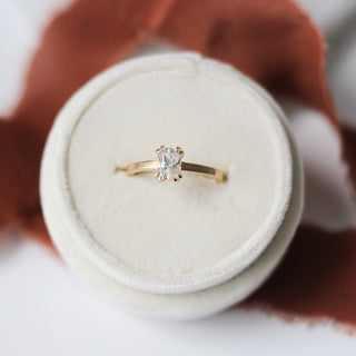 White Sapphire Gold Ring in ring box