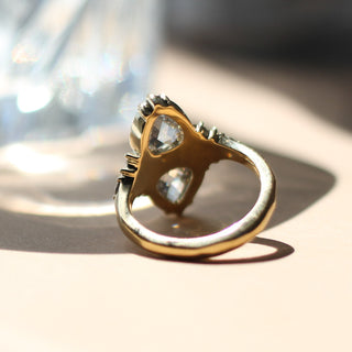 Double Pear Diamond Ring detail close up