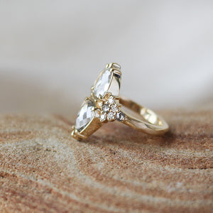 Double Pear Diamond Ring side view