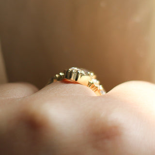 Double Pear Diamond Ring side detail close up