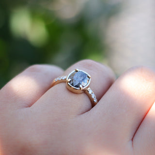 1.58ct Black Swan Oval Diamond Ring in Yellow Gold - Ready To Ship - Yuliya Chorna Jewellery