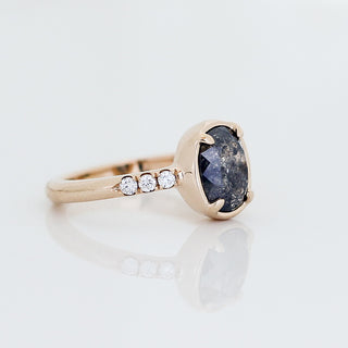 1.58ct Black Swan Oval Diamond Ring in Yellow Gold - Ready To Ship - Yuliya Chorna Jewellery