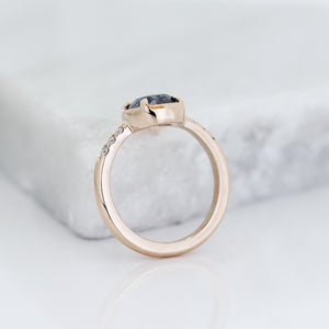 1.58ct Black Swan Oval Diamond Ring in Yellow Gold - Ready To Ship - Yuliya Chorna Jewellery