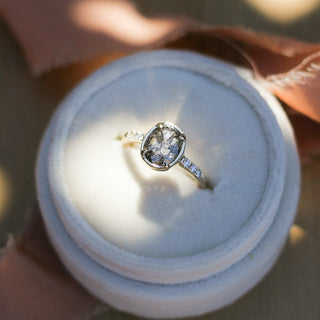 1.58ct Black Swan Oval Diamond Ring in Yellow Gold - Ready To Ship - Yuliya Chorna Jewellery