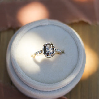 1.58ct Black Swan Oval Diamond Ring in Yellow Gold - Ready To Ship - Yuliya Chorna Jewellery