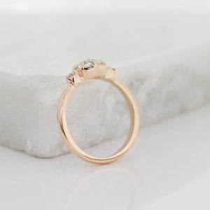 .95ct Luna Round Salt & Pepper Diamond Ring In Yellow Gold - Ready To Ship - Yuliya Chorna Jewellery