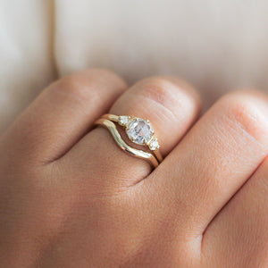 .95ct Luna Round Salt & Pepper Diamond Ring In Yellow Gold - Ready To Ship - Yuliya Chorna Jewellery