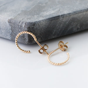 Twisted Hoops in Yellow Gold - ready to ship - Yuliya Chorna Jewellery