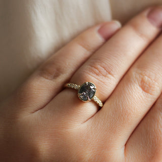 0.99ct Black Swan Oval Diamond Ring in Yellow Gold - Ready To Ship - Yuliya Chorna Jewellery