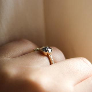 0.99ct Black Swan Oval Diamond Ring in Yellow Gold - Ready To Ship - Yuliya Chorna Jewellery