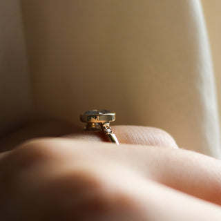 1.25ct Allo Salt & Pepper Cushion Cut Diamond Ring - ready to ship - Yuliya Chorna Jewellery