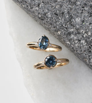 1.09ct Oval Montana Sapphire Around The World Ring - ready to ship - Yuliya Chorna Jewellery