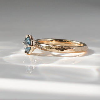 0.86ct Round Montana Sapphire Around The World Ring - ready to ship - Yuliya Chorna Jewellery